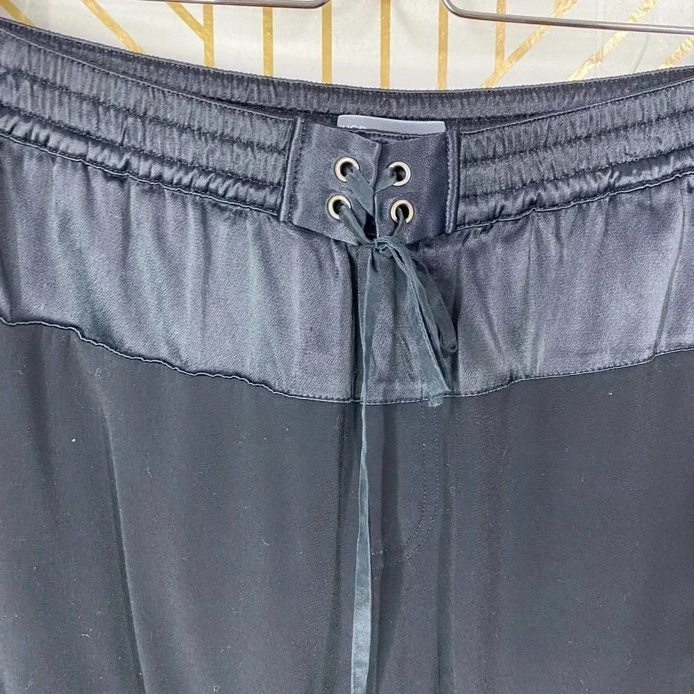 Vince Lace Up Silky Drawstring‎ Shorts Black